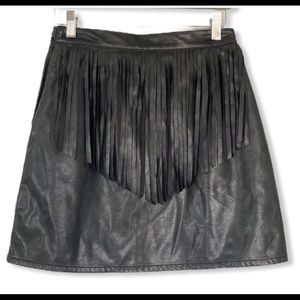 H&M Divided Faux Leather Fringe Mini Skirt Size 6